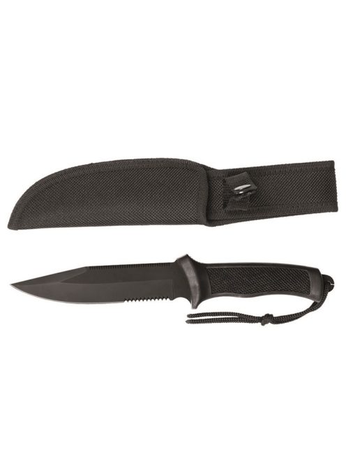  BLACK COMBAT KNIFE WITH RUBBER HANDLE 